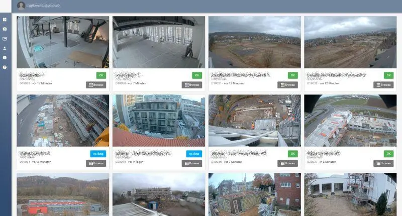 Baustellenkamera Portal Hauptansicht